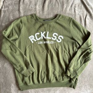 Young & Reckless olive crewneck